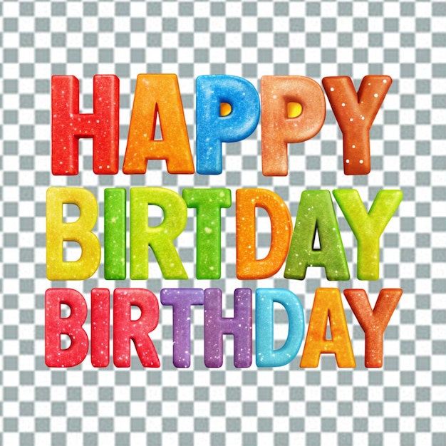 PSD felicità di compleanno tipografia o calligrafia lettere con palloncini