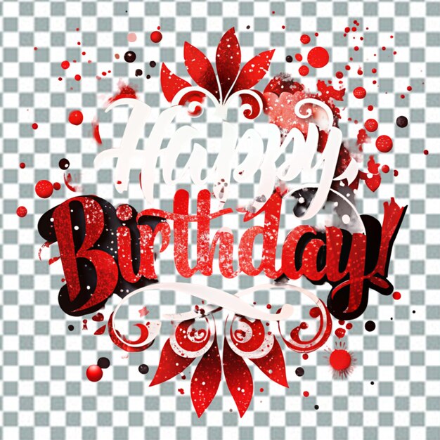 PSD happy birthday typography or calligraphy lettering with balloons