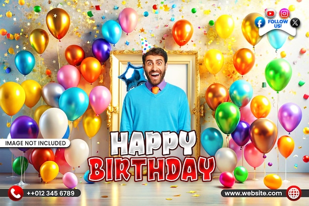 Happy birthday wish background or banner template