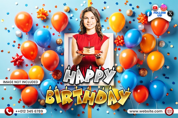 Happy birthday wish background or banner template
