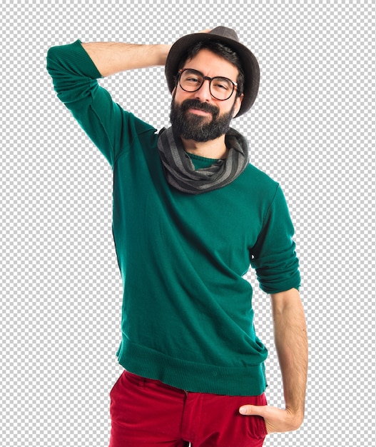 happy bohemian man
