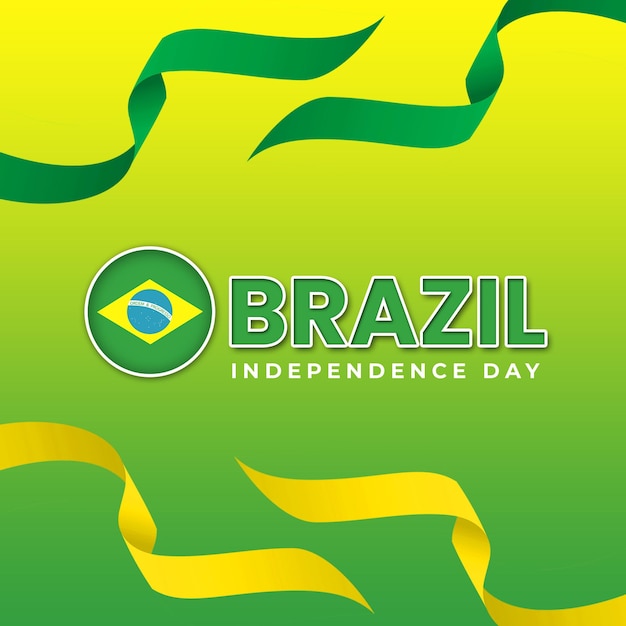 ブラジル独立記念日バナーテンプレートPSDファイルはブラジル国旗で編集可能
