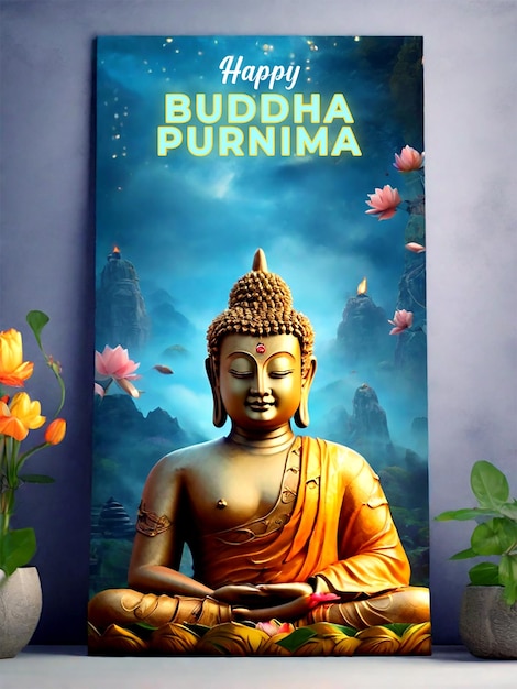 Happy buddha purnima background