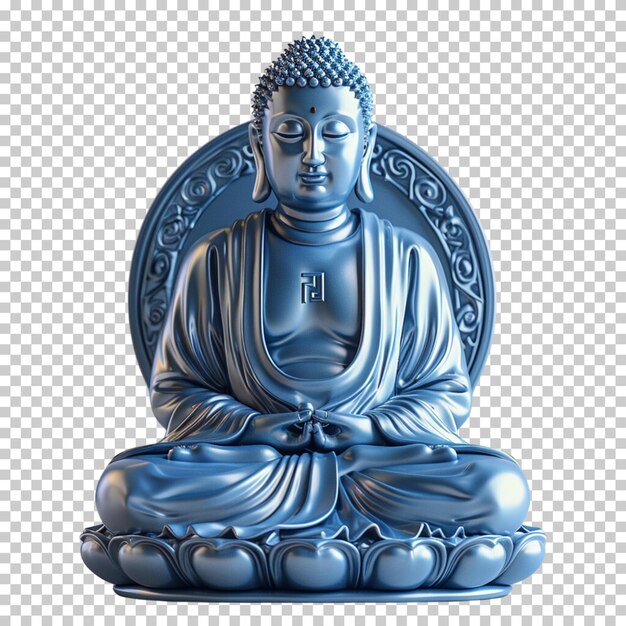 PSD happy buddha purnima gold buddha statue vesak day festival isolated on transparent background