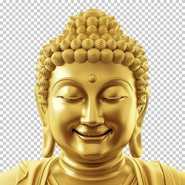 PSD happy buddha purnima gold buddha statue vesak day festival isolated on transparent background