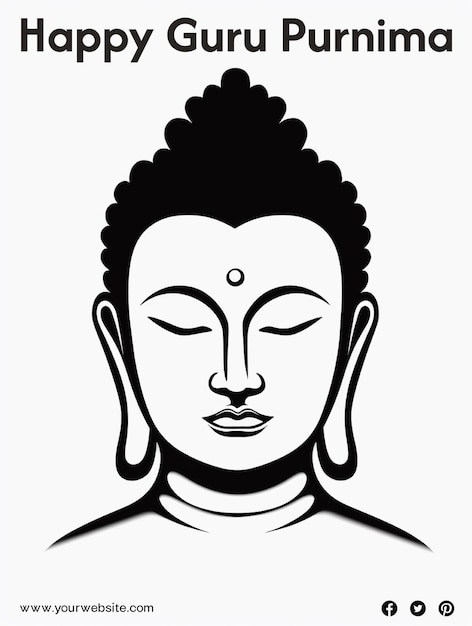 PSD felice buddha purnima e felice vesak day sfondo religioso per la fede e la pace