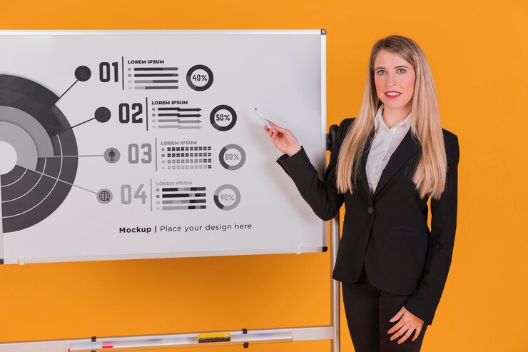 PSD happy business woman woman concept mock-up