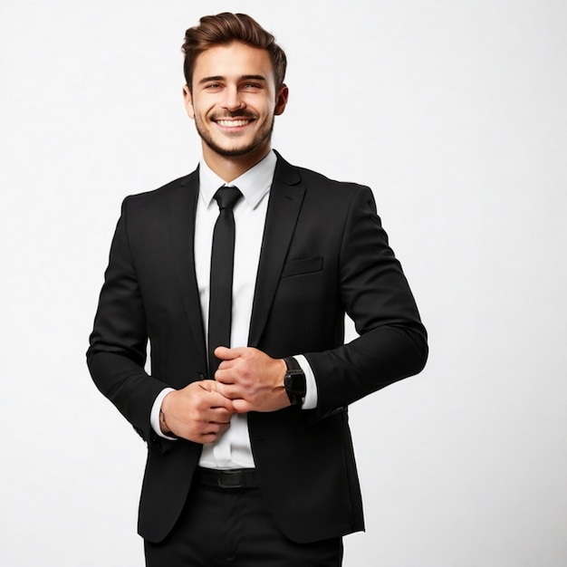 PSD happy businessman handsome man standing