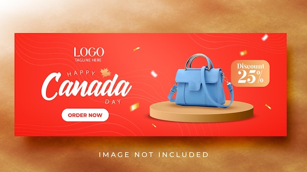 Happy canada day offer banner template