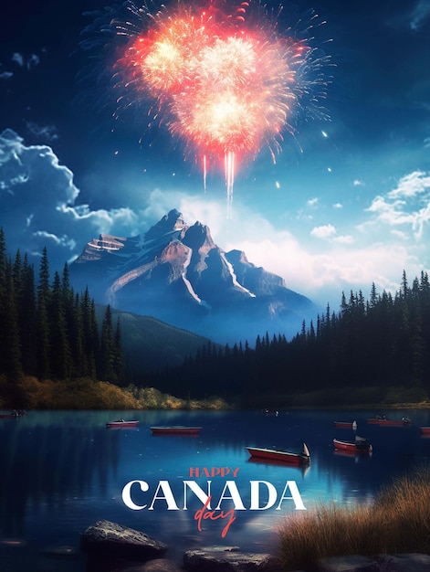Плакат в социальных сетях с днем канады