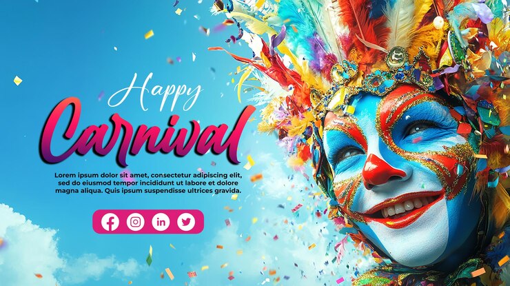 Happy carnival day poster celebration background