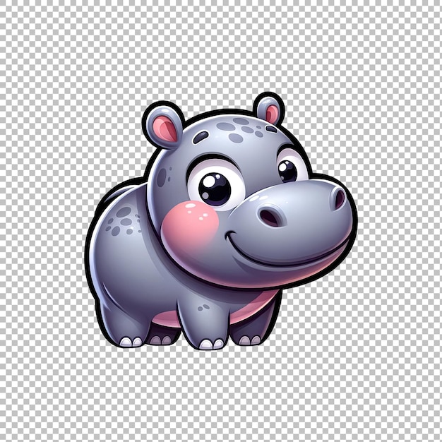 PSD happy cartoon hippo cute baby hippopotamus clipart