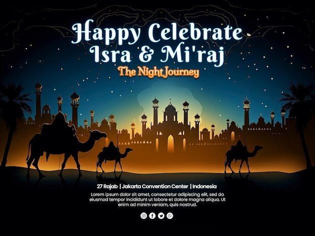 Happy celebrate isra miraj de nachtelijke reis