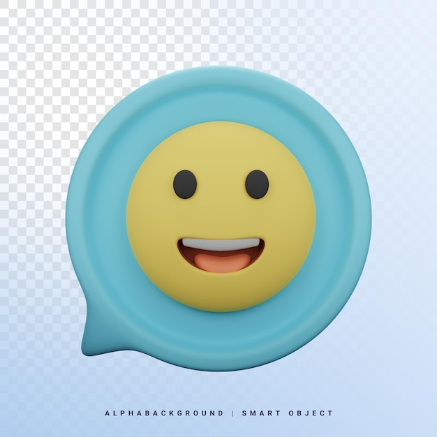 PSD happy chat 3d icon illustration