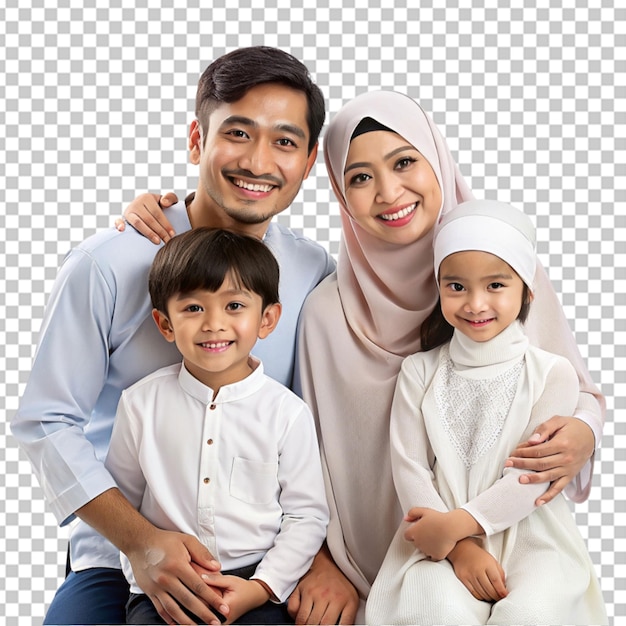 PSD happy cheerful asian muslim family