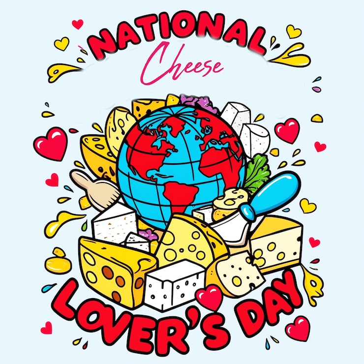 PSD happy cheese lover day post ai generate