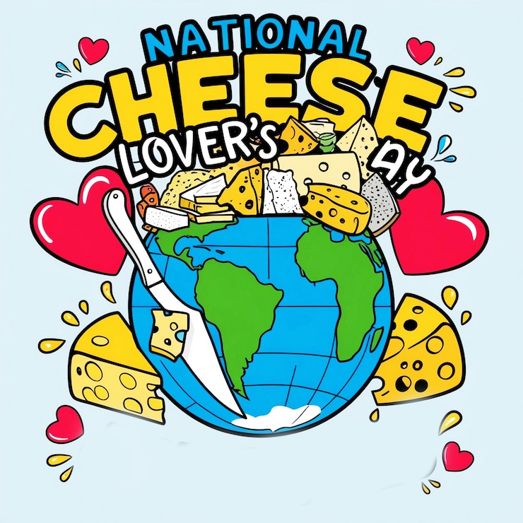 PSD happy cheese lover day post ai generate