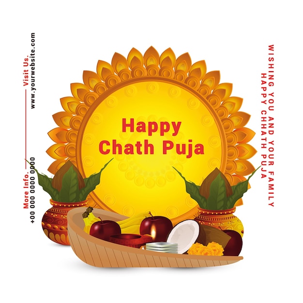 PSD buon chhath puja modello di progettazione