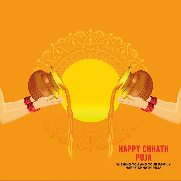 PSD happy chhath puja indian festival banner template