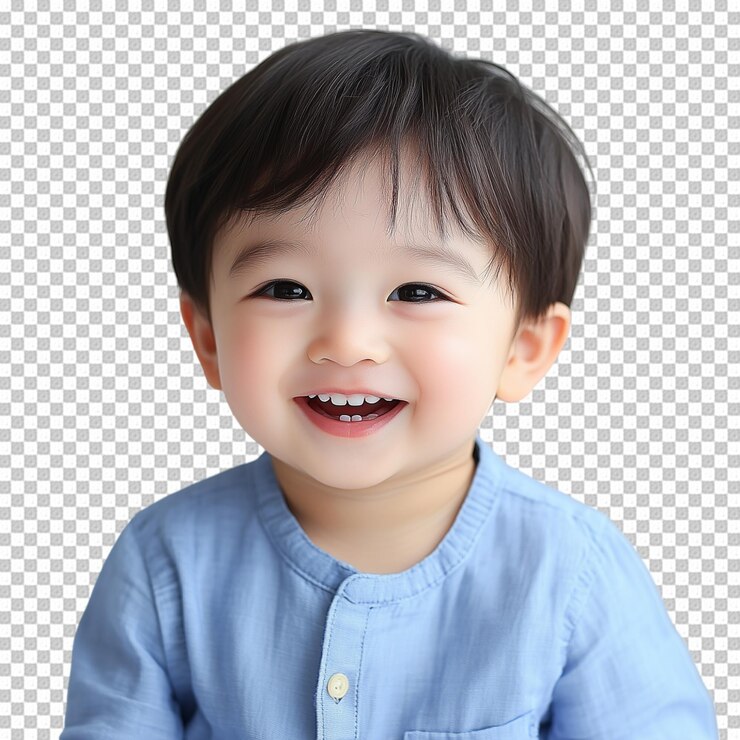 PSD 행복 한 아이 가 투명 한 배경 에 고립 되어 놀고 있다