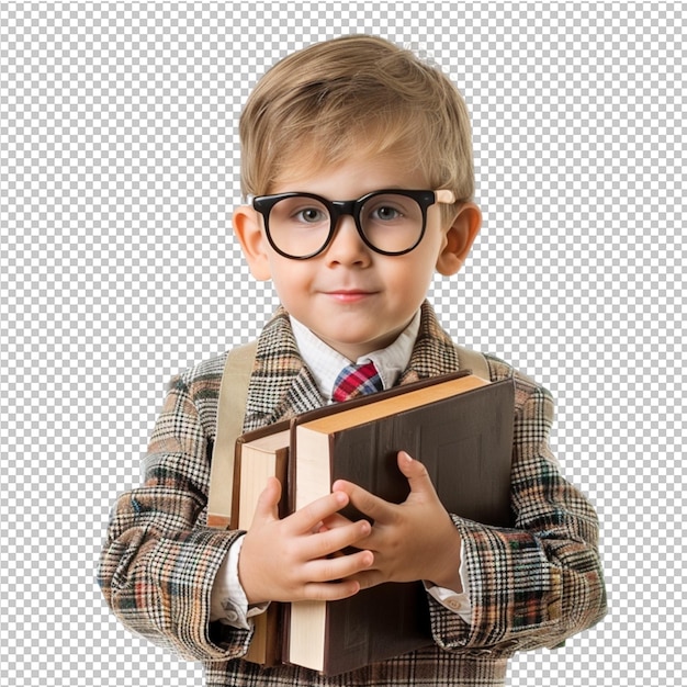 Happy child with backpack and go to school