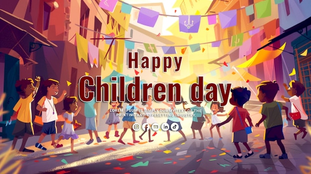 PSD happy children day background