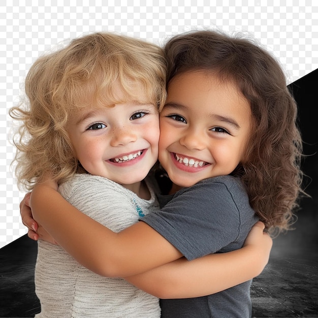 Happy Children Hugging