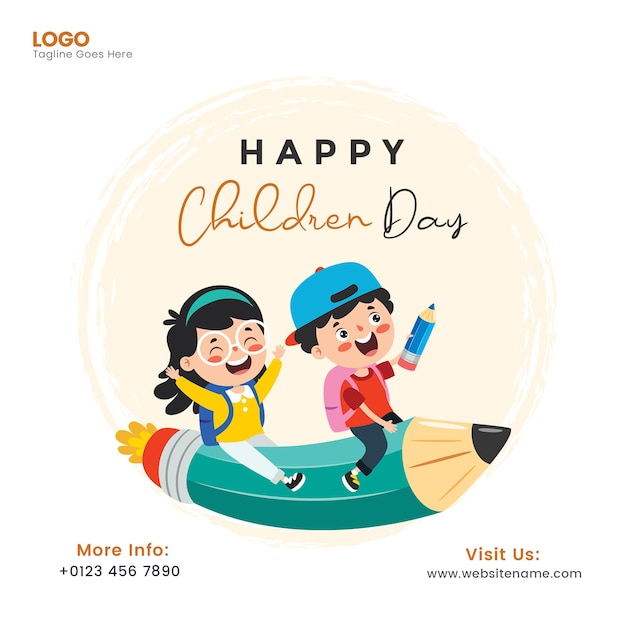 Happy childrens day social media post