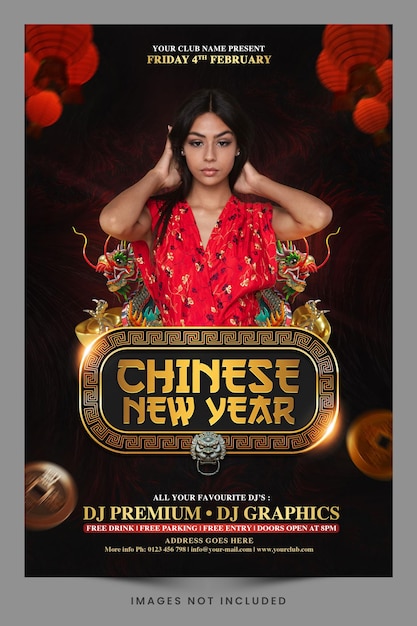 Happy chinese new year celebration party promotion or social media post