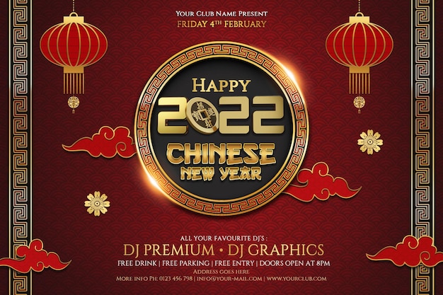 Happy chinese new year celebration party promotion or social media post