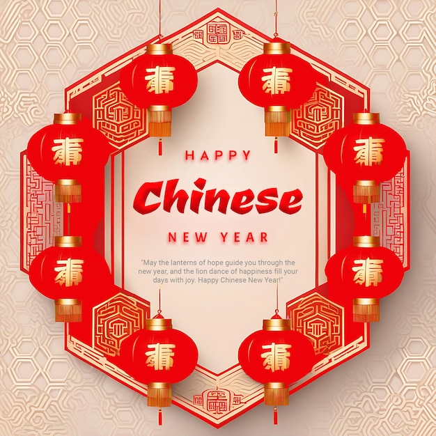 Happy chinese new year social media post design