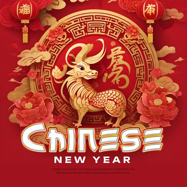 Happy chinese new year social media post template banner