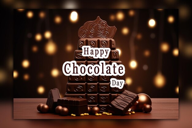PSD happy chocolate day-ontwerp en sjabloon voor sociale media