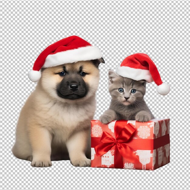 PSD ハッピークリスマス 可愛い犬と猫