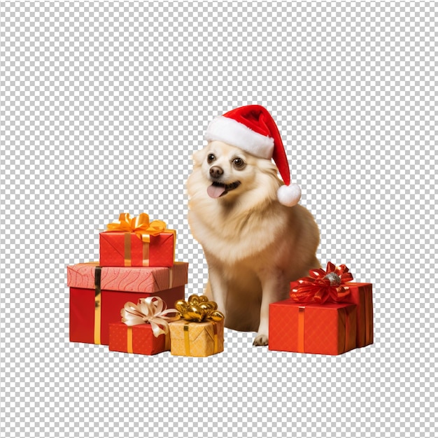 PSD happy christmas cute dog and cat