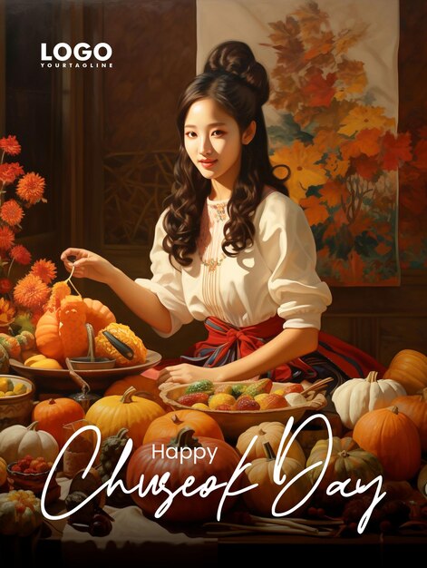 Happy chuseok social media post poster design