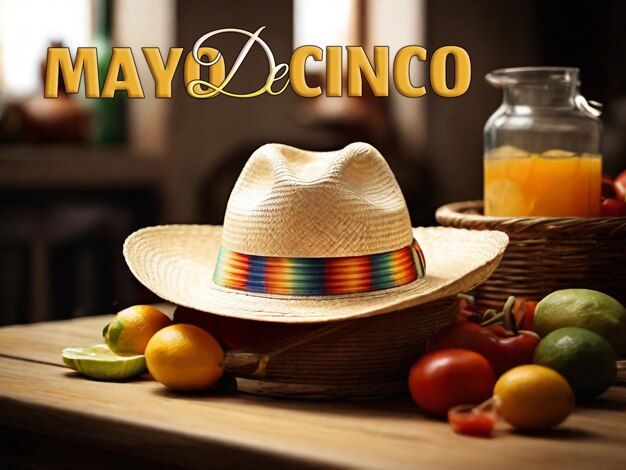 PSD happy cinco de mayo celebration poster with editable text