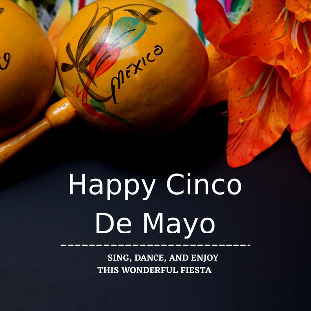 PSD 행복한 cinco de mayo 포스트와 배너