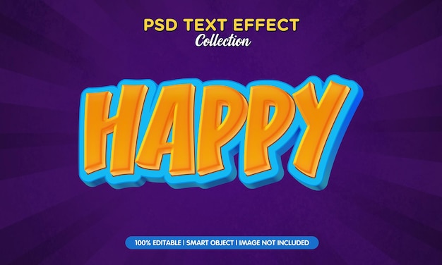 PSD happy comic text effect