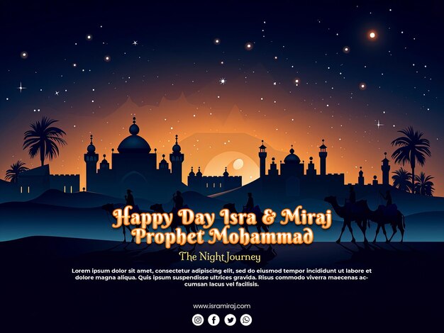 PSD happy day isra miraj prophet muhammad the night journey