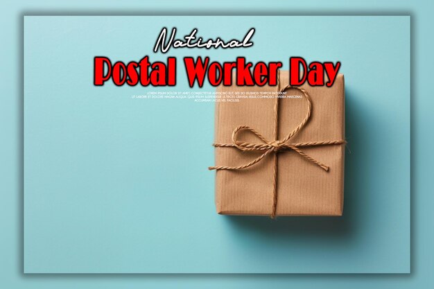 PSD happy deliveryman with national postal worker day background