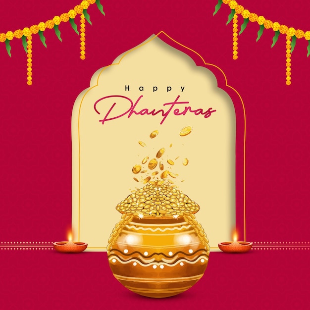 happy dhanteras creative poster template