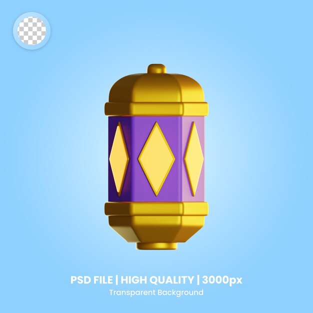 PSD happy diwali 3d icon lamp