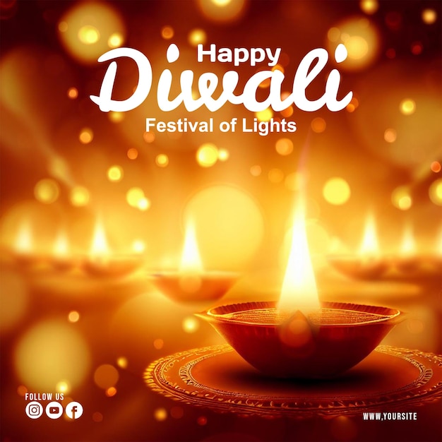 Happy diwali decorative background