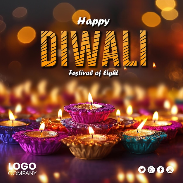 Happy Diwali festival of light background