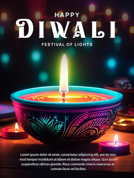 PSD buon festival della luce di diwali
