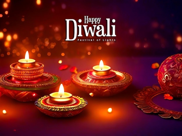 PSD happy diwali festival of lights background design