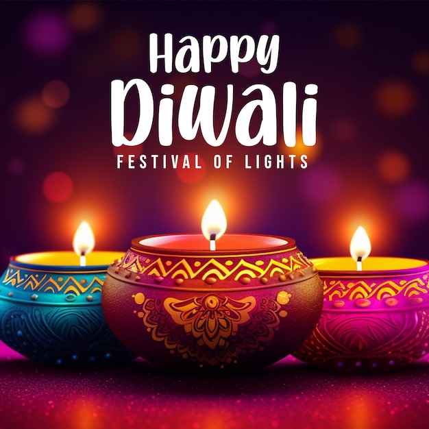 PSD buon diwali festival delle luci post psd