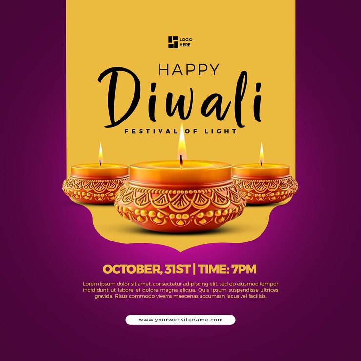 PSD happy diwali flyer template psd