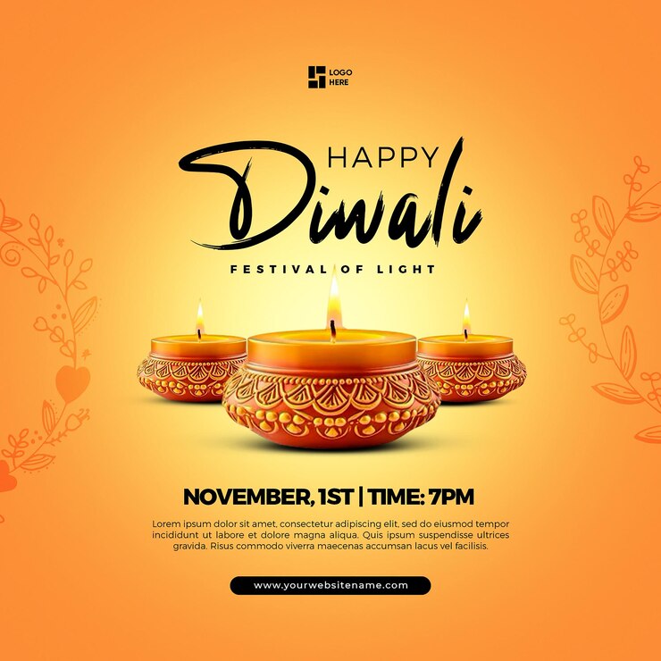 PSD happy diwali flyer template psd